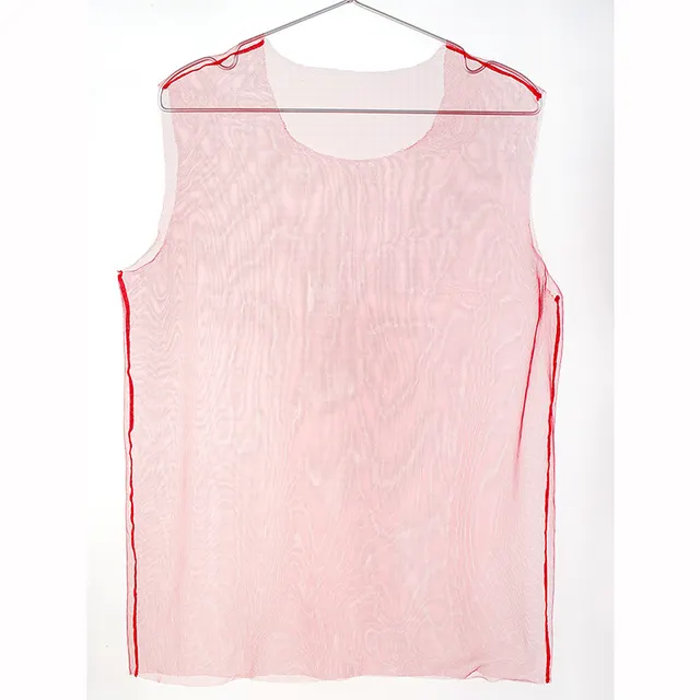 Mesh Full Transparent Racer Vest Loose Sexy Wide shoulder Underwear Red - Shop at LoveMi