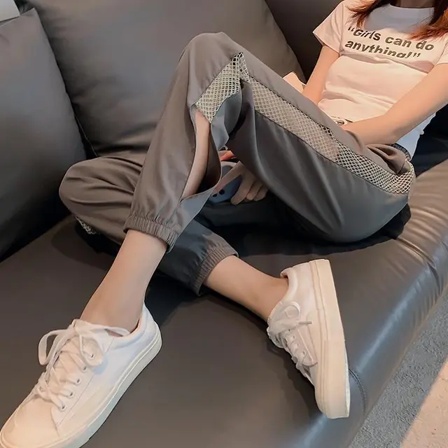 Ice Silk Sweatpants Women Pants Summer Green - Shop at LoveMi