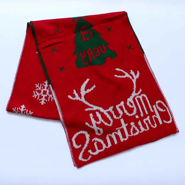 Cute Student Knit Woolen Scarf In Winter Christmas Red - Shop at LoveMi