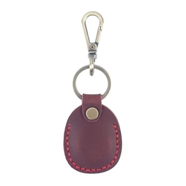 Induction Card Bag Hand sewn Leather Pendant Wine Red - Shop at LoveMi