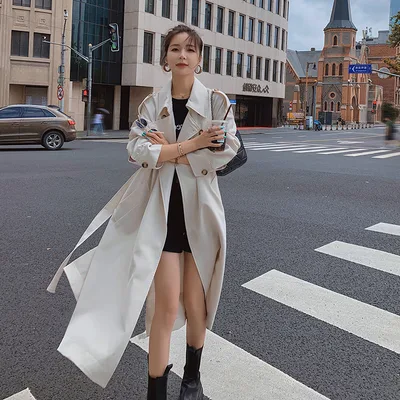 British Style Knee length Loose Slimming Coat White - Shop at LoveMi