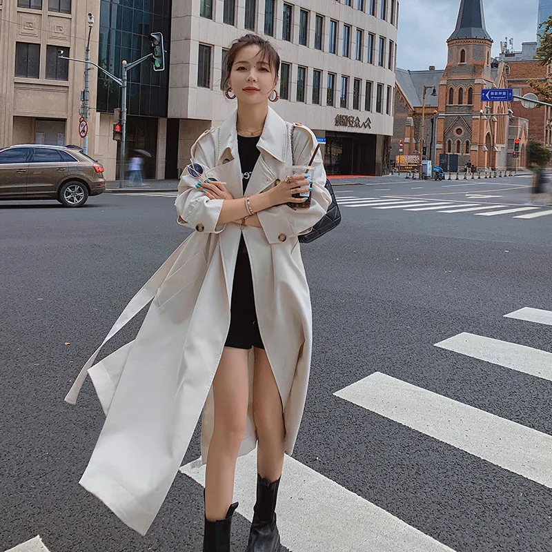 British Style Knee length Loose Slimming Coat White - Shop at LoveMi