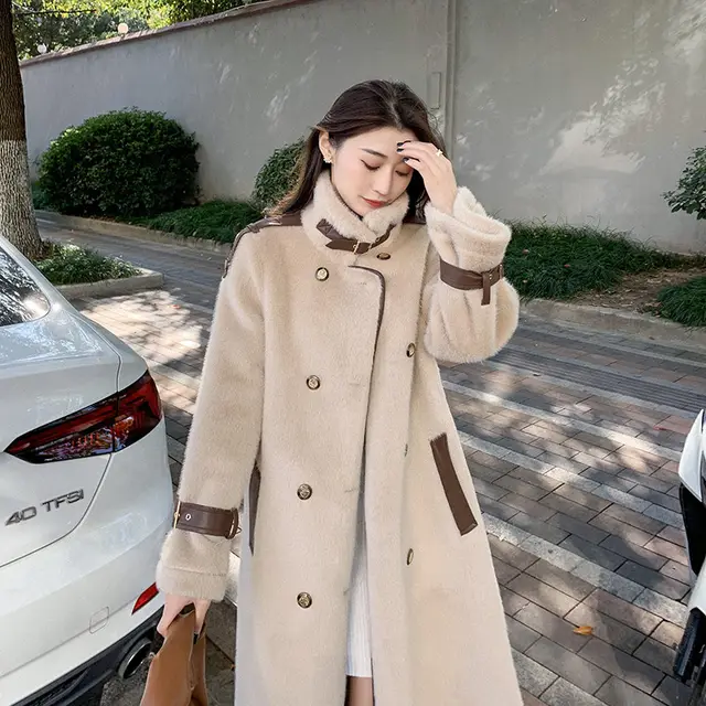 Winter New Korean Style Loose All Match Coat Mocha Long - Shop at LoveMi