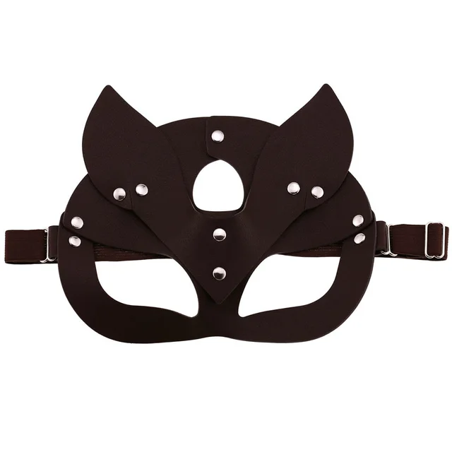 Creative Leather Sexy Prey Fox Ears Party Prom Mask Dark Brown - Shop at LoveMi