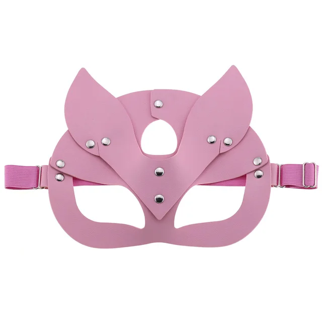 Creative Leather Sexy Prey Fox Ears Party Prom Mask Pink - Shop at LoveMi
