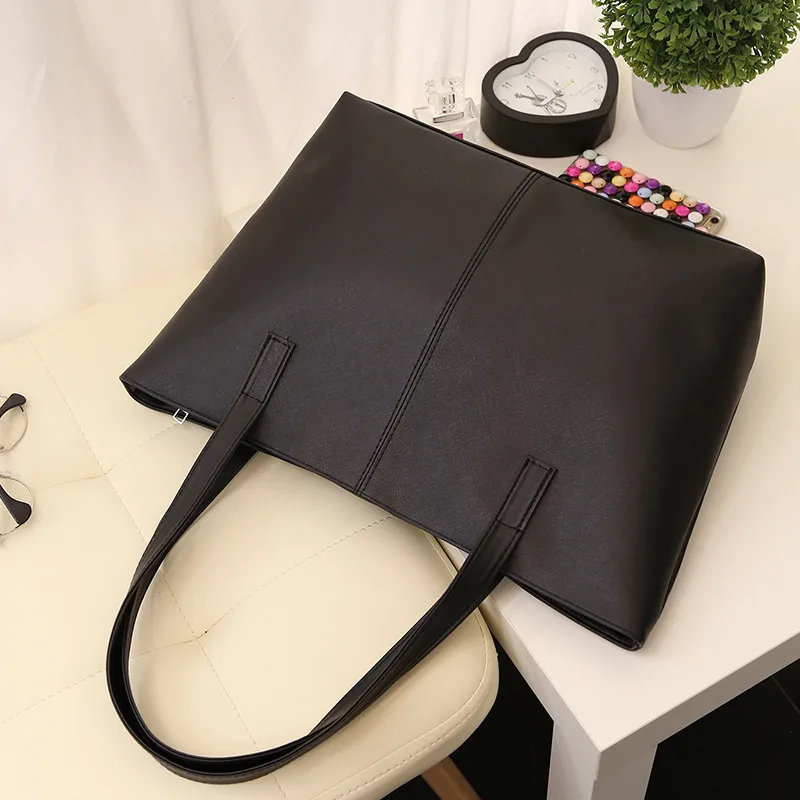 Soft Face Cross Section Square Fashion Lady Handbag Black - Shop at LoveMi