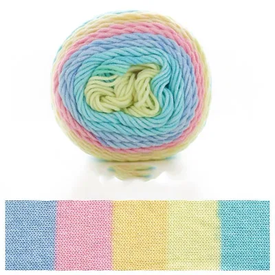 5 Strands Dyed Rainbow Cotton Milk Cotton Hand woven Scarf Pillow Gradient Color Wool N - Shop at LoveMi