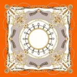 Silk Scarf European And American Printing Large Square Scarf - Orange