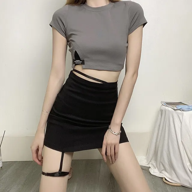 Fashionable Women's Fit Solid Color High Waist Bag Hip Skirt Black - Shop at LoveMi