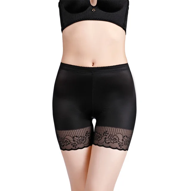 Women's Boxer Jacquard Padded Buttock Body Seamless Shaping Pants Black - Shop at LoveMi