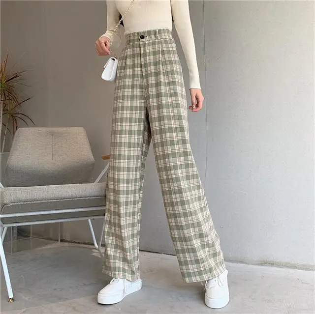 Large Size Plus Size MM Drape Mopping Pants Trousers Straight Loose Pants Green - Shop at LoveMi