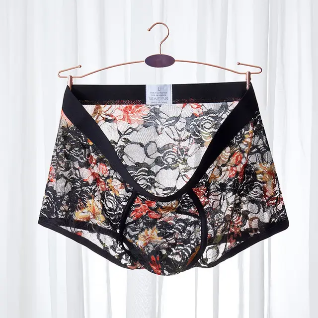 European And American Men's Sexy Underwear U Convex Transparent Black - Shop at LoveMi