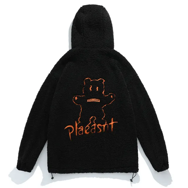 Tide Brand Couple Lamb Velvet Coat Cotton Black - Shop at LoveMi