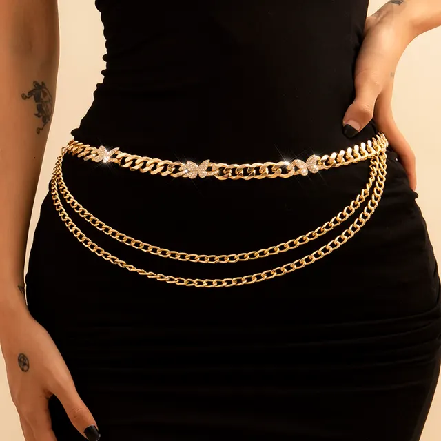 Women's Punk Metal Trendy Jeans Chain Waist Gold - Shop at LoveMi