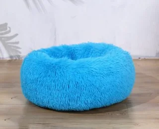 Plush Round Pet Litter For Cats And Dogs - Blue
