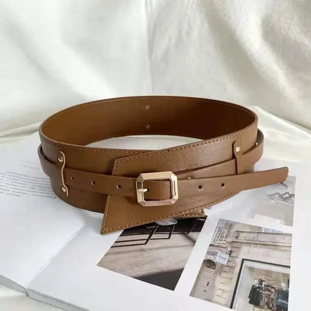 Korean Waist Cowhide Belt A Must have For A Coat Brown - Shop at LoveMi