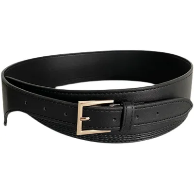 Women's Waistband Wide European And American Irregular Fashion Decorative Jacket Black - Shop at LoveMi