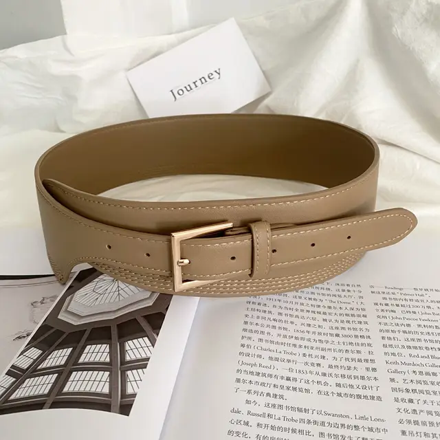 Women's Waistband Wide European And American Irregular Fashion Decorative Jacket Khaki - Shop at LoveMi