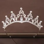 Fashion Crystal Diamond Bridal Wedding Hair Tiara - Photo Color - View 1