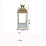 Candlestick Decoration Ornaments Stainless Steel Windproof Lamp Floor Garden Outdoor Lantern - 6606M Champagne Gold
