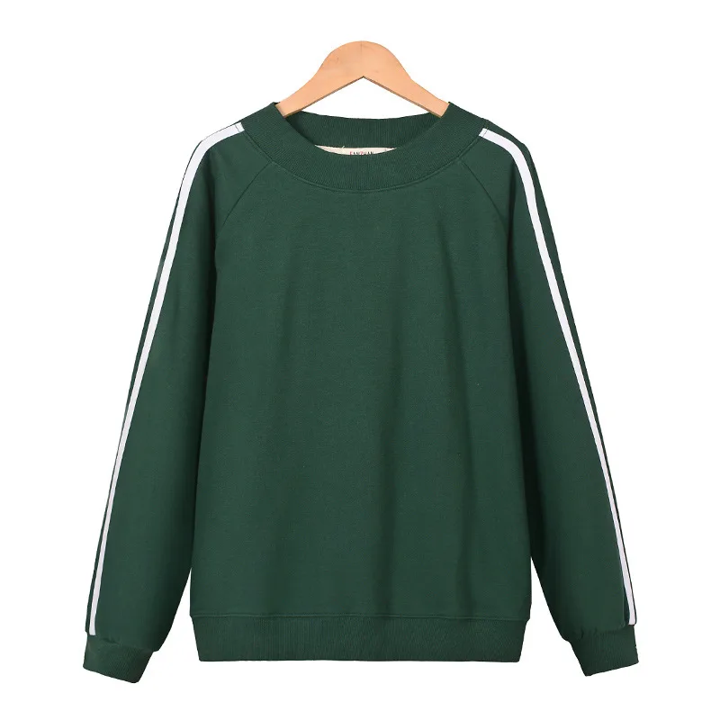 Long-sleeved T-shirt, Long-sleeved Top, Cotton Two Stripes - Green