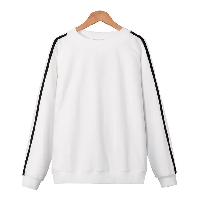 Long sleeved T shirt, Long sleeved Top, Cotton Two Stripes White - Shop at LoveMi