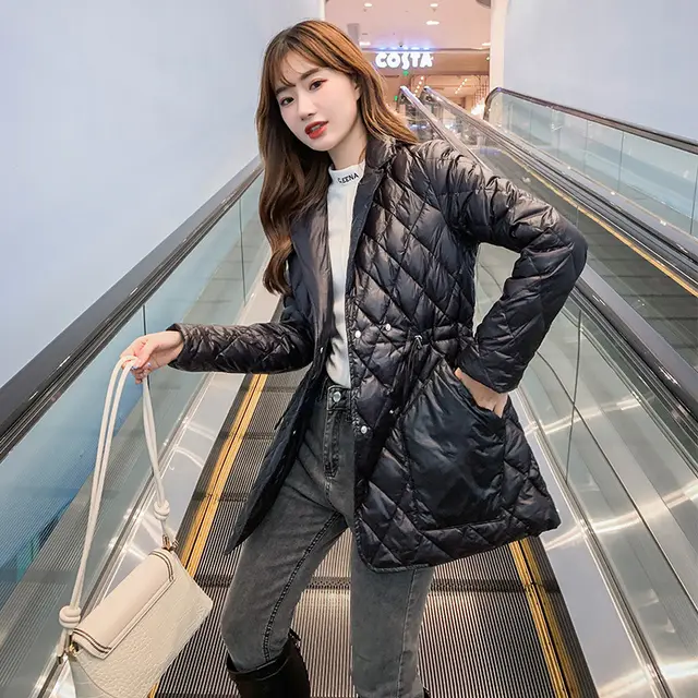 Waist Slimming Suit Collar Autumn And Winter Jacket Black - Shop at LoveMi