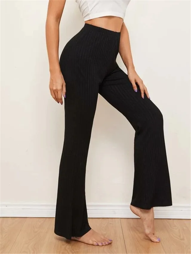 Falling Flared High Waist Yoga Pants Black - Shop at LoveMi