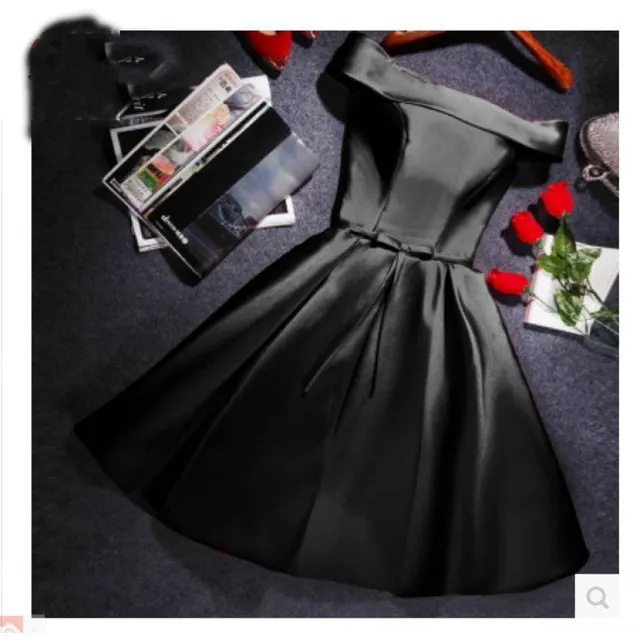 Bridesmaid Annual Party Etiquette Short Dress Black - Shop at LoveMi