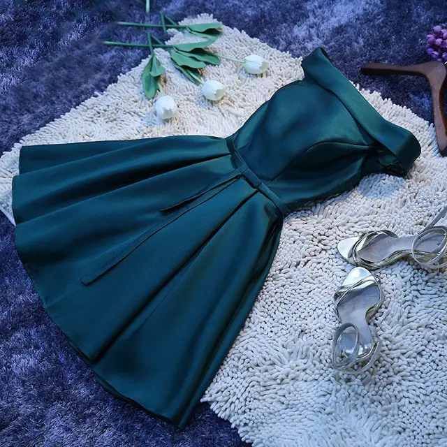 Bridesmaid Annual Party Etiquette Short Dress Dark Green - Shop at LoveMi