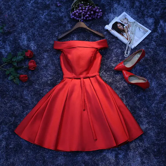 Bridesmaid Annual Party Etiquette Short Dress Red - Shop at LoveMi