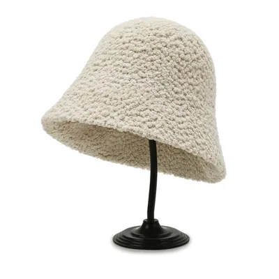All match Fashionable Fisherman Hat Plus Velvet Warm Ear Protectors Show A Small Face Beige - Shop at LoveMi