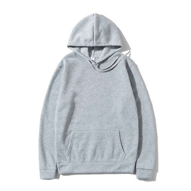Cotton Fleece Solid Color Hoodie Sweatshirt Grey - Shop at LoveMi