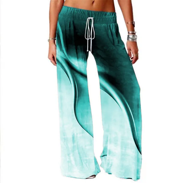 Fashion Women's Outdoor Casual Gradient Wide leg Pants Blue - Shop at LoveMi