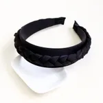 Solid Color Fabric Braided Braid Hair Accessories Headband - Black