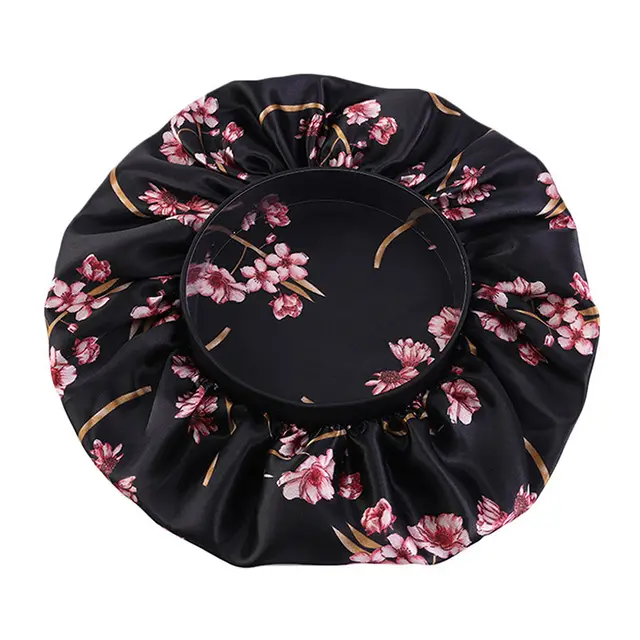 Simplicity Printing Elastic Silk Turban Hat Black - Shop at LoveMi