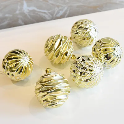 Party Plastic Christmas Ball Decorations Painted 6Cm 6Pcs Gold - Shop at LoveMi