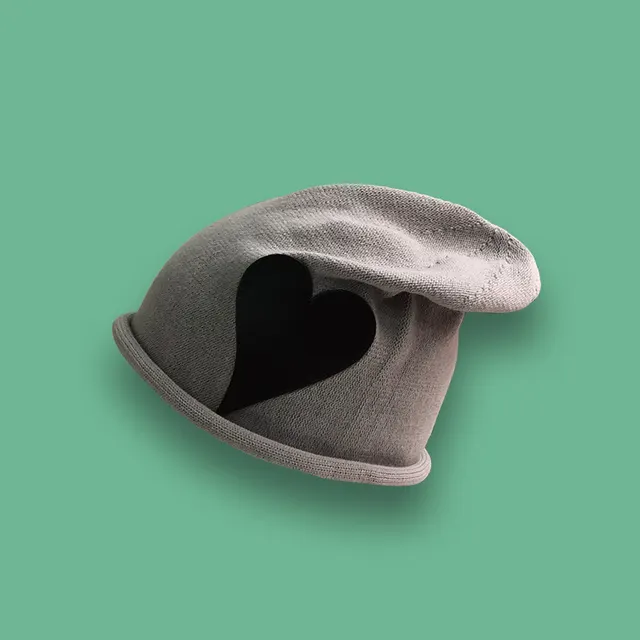 Autumn And Winter Fashion Pile Hats Japanese Net Red Face Small Baotou Hat Grey - Shop at LoveMi