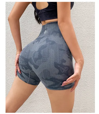 Women's Tight Shorts Summer High Waist Camouflage Hot Pants Grey - Shop at LoveMi
