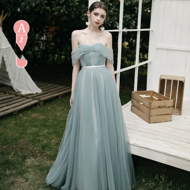 Autumn And Winter Long Sister Group Wedding Performance Green - Shop at LoveMi