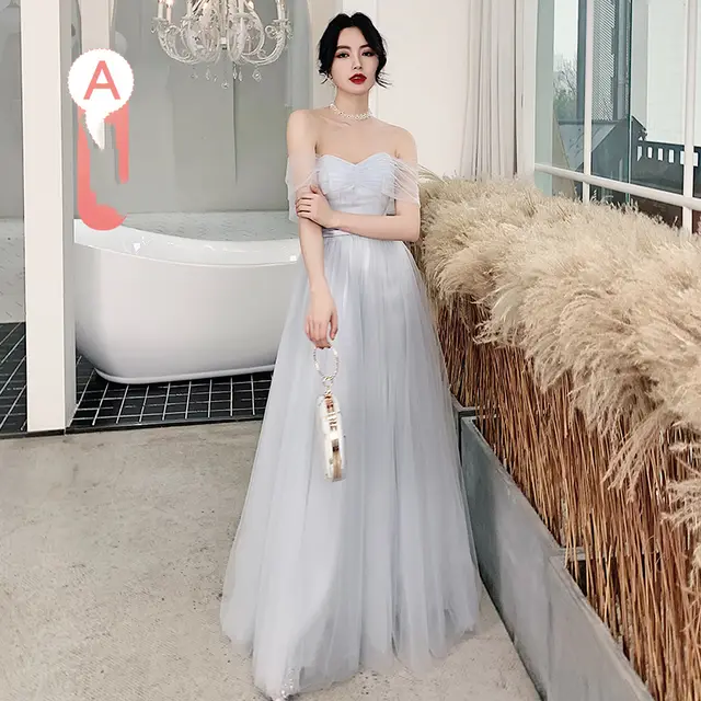 Autumn And Winter Long Sister Group Wedding Performance Grey - Shop at LoveMi