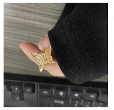 Fashion The Same Sweet Butterfly Revolving Ring Gold Butterfly - Shop at LoveMi