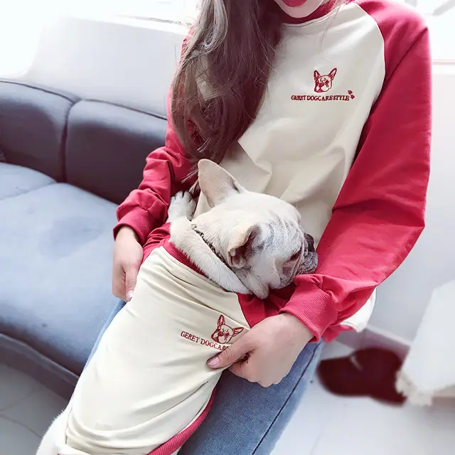 Dog Clothing Korean Style Long sleeved T shirt Red - Shop at LoveMi