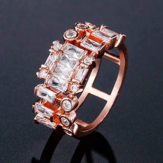Emerald Gold plated Hollow Ring Setting Rose Gold - Shop at LoveMi