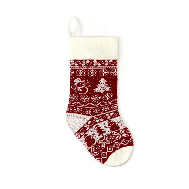 European And American Jacquard Yarn Gift Bag Christmas Decoration Christmas Snowman White - Shop at LoveMi