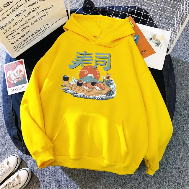 Men's And Women's Printed Plus Velvet Solid Color Sweater Yellow - Shop at LoveMi
