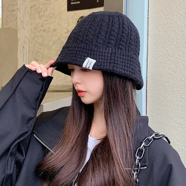 New Woolen Knit Warm Heart warming Hat Black - Shop at LoveMi