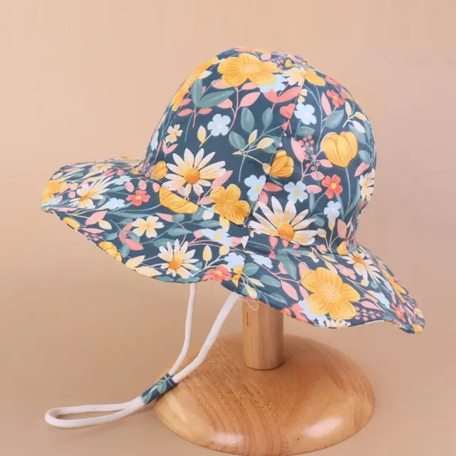 Printed Cartoon Animal Children's Fisherman Hat Navy Blue - Shop at LoveMi