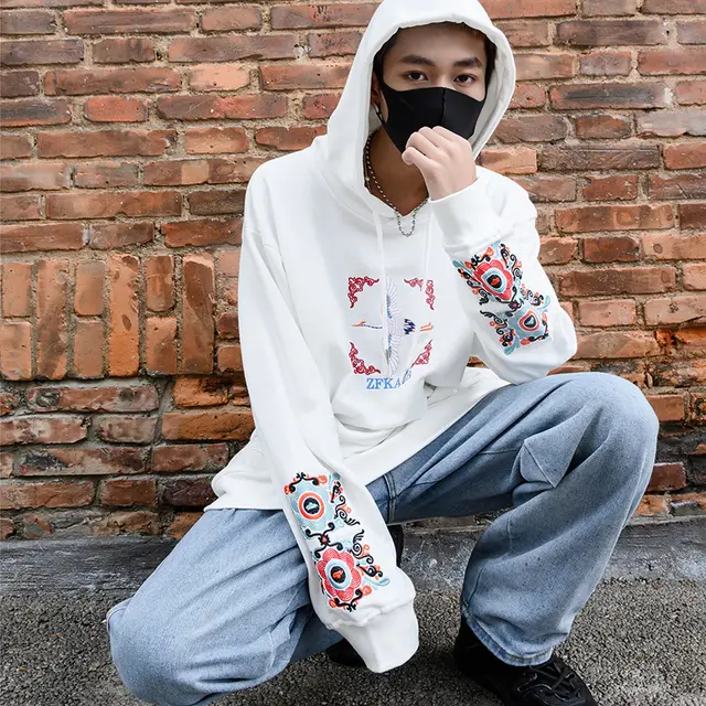 Size Autumn And Winter Mid length Hoodie White - Shop at LoveMi