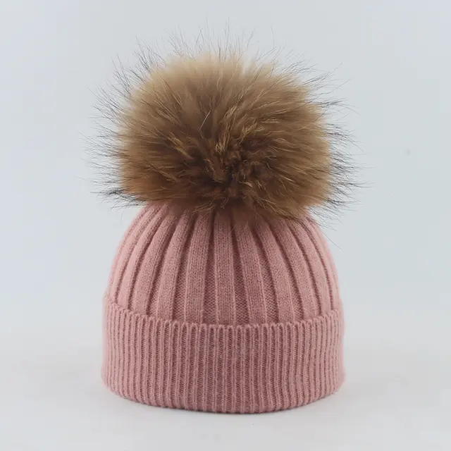 High End Striped Curled Edgeless Knitted Hat Pink - Shop at LoveMi